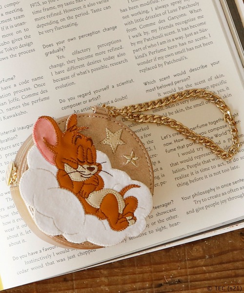 ACCOMMODE（アコモデ）の「トムとジェリー　シャイニーポーチチャーム（ポーチ・レディース・ベージュ/ネイビー・FREE）」の3枚目の写真