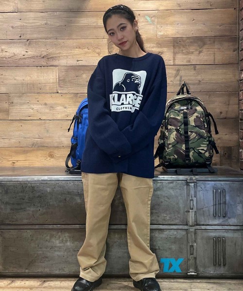 XLARGE（エクストララージ）の「OG CREWNECK KNIT（ニット/セーター・メンズ・ネイビー/ブラウン/ブラック/グリーン・S/L/XL/M）」の21枚目の写真