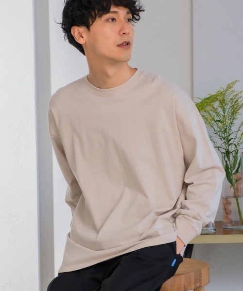 SIDEWAY STANCE（サイドウェイスタンス）の「【SIDEWAY STANCE】ミドルウェイト 長袖 無地 Tシャツ（Tシャツ/カットソー・メンズ・ホワイト/チャコール/モスグリーン/パープル/グレイッシュベージュ/ブラック・LARGE/MEDIUM/X-LARGE）」の5枚目の写真