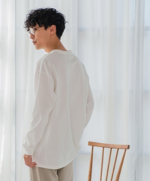 SIDEWAY STANCE（サイドウェイスタンス）の「【SIDEWAY STANCE】ミドルウェイト 長袖 無地 Tシャツ（Tシャツ/カットソー・メンズ・ホワイト/チャコール/モスグリーン/パープル/グレイッシュベージュ/ブラック・LARGE/MEDIUM/X-LARGE）」の19枚目の写真