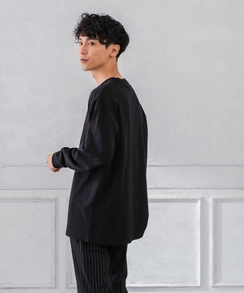 SIDEWAY STANCE（サイドウェイスタンス）の「【SIDEWAY STANCE】ミドルウェイト 長袖 無地 Tシャツ（Tシャツ/カットソー・メンズ・ホワイト/チャコール/モスグリーン/パープル/グレイッシュベージュ/ブラック・LARGE/MEDIUM/X-LARGE）」の15枚目の写真