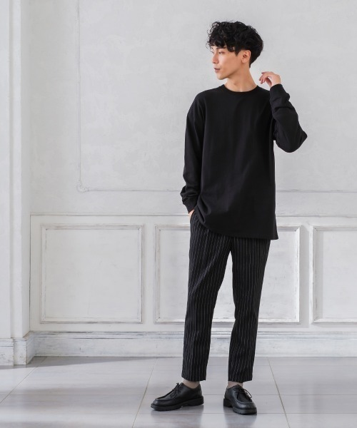 SIDEWAY STANCE（サイドウェイスタンス）の「【SIDEWAY STANCE】ミドルウェイト 長袖 無地 Tシャツ（Tシャツ/カットソー・メンズ・ホワイト/チャコール/モスグリーン/パープル/グレイッシュベージュ/ブラック・LARGE/MEDIUM/X-LARGE）」の17枚目の写真