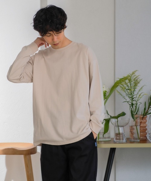 SIDEWAY STANCE（サイドウェイスタンス）の「【SIDEWAY STANCE】ミドルウェイト 長袖 無地 Tシャツ（Tシャツ/カットソー・メンズ・ホワイト/チャコール/モスグリーン/パープル/グレイッシュベージュ/ブラック・LARGE/MEDIUM/X-LARGE）」の20枚目の写真