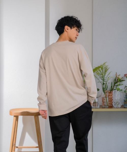 SIDEWAY STANCE（サイドウェイスタンス）の「【SIDEWAY STANCE】ミドルウェイト 長袖 無地 Tシャツ（Tシャツ/カットソー・メンズ・ホワイト/チャコール/モスグリーン/パープル/グレイッシュベージュ/ブラック・LARGE/MEDIUM/X-LARGE）」の8枚目の写真