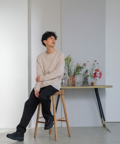 SIDEWAY STANCE（サイドウェイスタンス）の「【SIDEWAY STANCE】ミドルウェイト 長袖 無地 Tシャツ（Tシャツ/カットソー・メンズ・ホワイト/チャコール/モスグリーン/パープル/グレイッシュベージュ/ブラック・LARGE/MEDIUM/X-LARGE）」の11枚目の写真