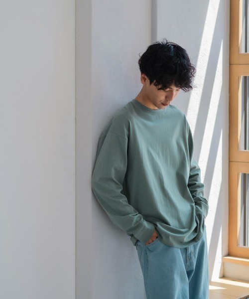 SIDEWAY STANCE（サイドウェイスタンス）の「【SIDEWAY STANCE】ミドルウェイト 長袖 無地 Tシャツ（Tシャツ/カットソー・メンズ・ホワイト/チャコール/モスグリーン/パープル/グレイッシュベージュ/ブラック・LARGE/MEDIUM/X-LARGE）」の16枚目の写真