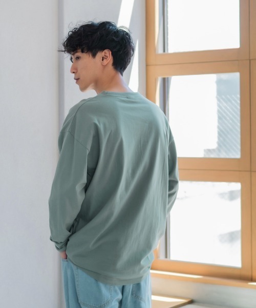 SIDEWAY STANCE（サイドウェイスタンス）の「【SIDEWAY STANCE】ミドルウェイト 長袖 無地 Tシャツ（Tシャツ/カットソー・メンズ・ホワイト/チャコール/モスグリーン/パープル/グレイッシュベージュ/ブラック・LARGE/MEDIUM/X-LARGE）」の18枚目の写真