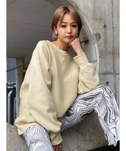 Champion(チャンピオン)の「【EMODA×CHAMPION】オーバールーズプルオーバー(スウェット・レディース・ブラック/ベージュ/グレー・FREE)」の17枚目の写真