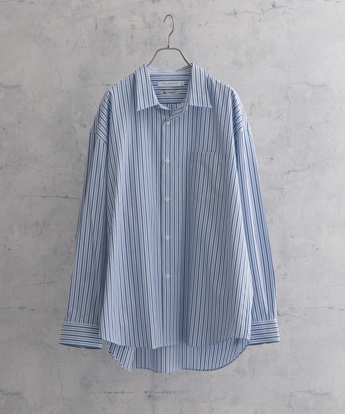 THOMAS MASON（トーマス メイソン）の「トーマスメイソンオーバーシャツ（シャツ/ブラウス・メンズ・ストライプ/ホワイト/ロイヤルブルー・MEDIUM/LARGE/X-LARGE）」の3枚目の写真