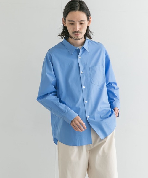 THOMAS MASON（トーマス メイソン）の「トーマスメイソンオーバーシャツ（シャツ/ブラウス・メンズ・ストライプ/ホワイト/ロイヤルブルー・MEDIUM/LARGE/X-LARGE）」の4枚目の写真