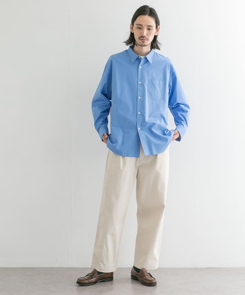 THOMAS MASON（トーマス メイソン）の「トーマスメイソンオーバーシャツ（シャツ/ブラウス・メンズ・ストライプ/ホワイト/ロイヤルブルー・MEDIUM/LARGE/X-LARGE）」の5枚目の写真