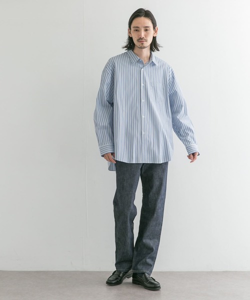 THOMAS MASON（トーマス メイソン）の「トーマスメイソンオーバーシャツ（シャツ/ブラウス・メンズ・ストライプ/ホワイト/ロイヤルブルー・MEDIUM/LARGE/X-LARGE）」の10枚目の写真