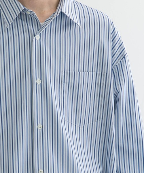 THOMAS MASON（トーマス メイソン）の「トーマスメイソンオーバーシャツ（シャツ/ブラウス・メンズ・ストライプ/ホワイト/ロイヤルブルー・MEDIUM/LARGE/X-LARGE）」の11枚目の写真