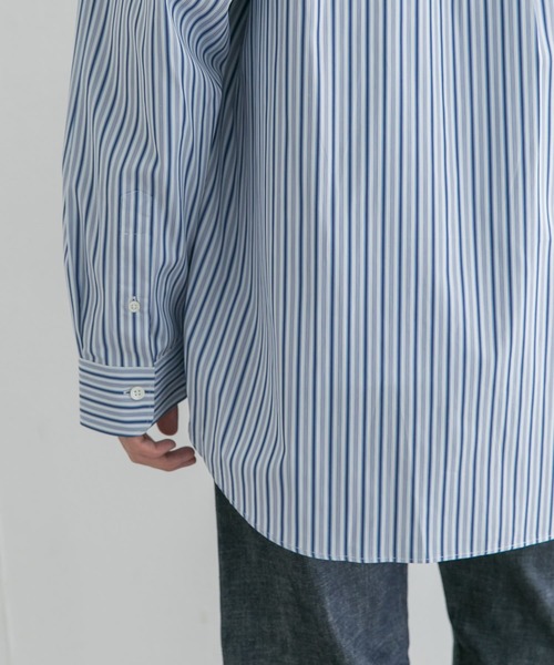 THOMAS MASON（トーマス メイソン）の「トーマスメイソンオーバーシャツ（シャツ/ブラウス・メンズ・ストライプ/ホワイト/ロイヤルブルー・MEDIUM/LARGE/X-LARGE）」の12枚目の写真