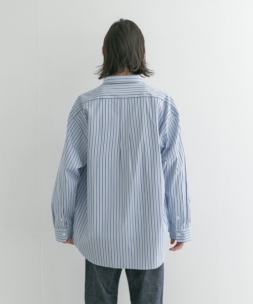 THOMAS MASON（トーマス メイソン）の「トーマスメイソンオーバーシャツ（シャツ/ブラウス・メンズ・ストライプ/ホワイト/ロイヤルブルー・MEDIUM/LARGE/X-LARGE）」の16枚目の写真