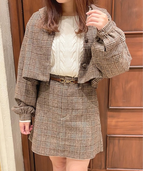 セール】チェックショートジャケット【ZOZOTOWN限定アイテム