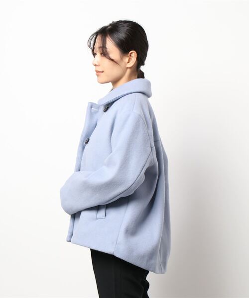 PICCIN(ピッチン)の「ステンカラーショートコート(ステンカラーコート・レディース・ブラック/サックスブルー/ピンクベージュ・M)」の6枚目の写真