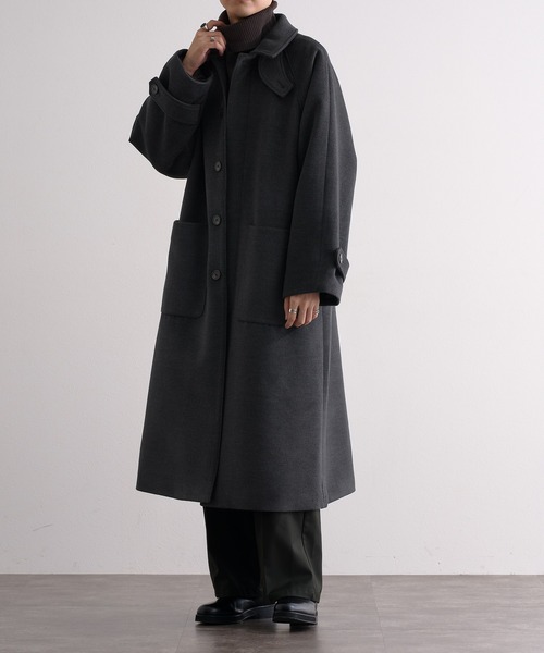 epnok（エプノック）の「オーバー2WAYステンカラーコート（ステンカラーコート・メンズ・チャコールグレー/グレイッシュベージュ・SMALL/MEDIUM/LARGE）」の11枚目の写真