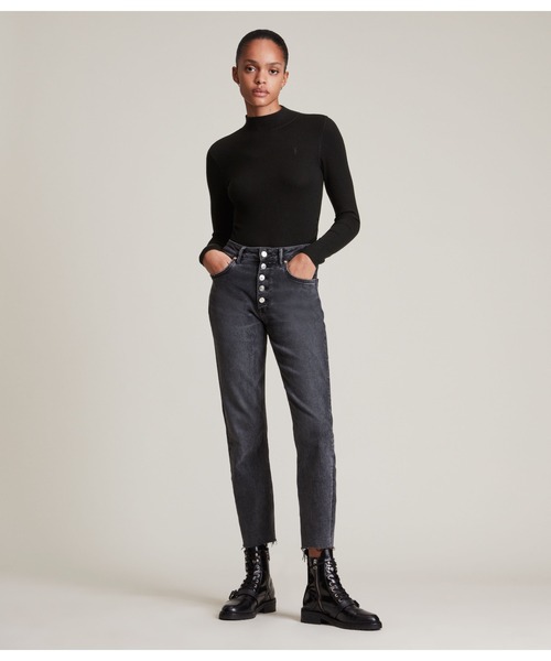 ALLSAINTS（オールセインツ）の「FRANCESCO RINA ROLL NECK T-SHIRT | FRANCESCO RINA ロール ネック Tシャツ（Tシャツ/カットソー・レディース・ブラック/グレー系・6/10/8/2/4）」の5枚目の写真