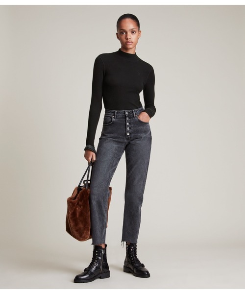 ALLSAINTS（オールセインツ）の「FRANCESCO RINA ROLL NECK T-SHIRT | FRANCESCO RINA ロール ネック Tシャツ（Tシャツ/カットソー・レディース・ブラック/グレー系・6/10/8/2/4）」の7枚目の写真