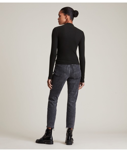 ALLSAINTS（オールセインツ）の「FRANCESCO RINA ROLL NECK T-SHIRT | FRANCESCO RINA ロール ネック Tシャツ（Tシャツ/カットソー・レディース・ブラック/グレー系・6/10/8/2/4）」の4枚目の写真