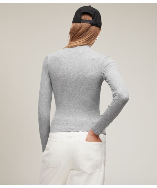 ALLSAINTS（オールセインツ）の「FRANCESCO RINA ROLL NECK T-SHIRT | FRANCESCO RINA ロール ネック Tシャツ（Tシャツ/カットソー・レディース・ブラック/グレー系・6/10/8/2/4）」の9枚目の写真