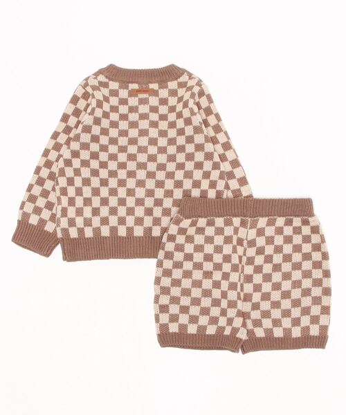 petit main（プティマイン）の「ニットカーデセットアップ（ニット/セーター・キッズ・モカ/グリーン・L/S/M）」の3枚目の写真