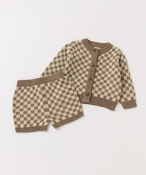 petit main（プティマイン）の「ニットカーデセットアップ（ニット/セーター・キッズ・モカ/グリーン・L/S/M）」の13枚目の写真