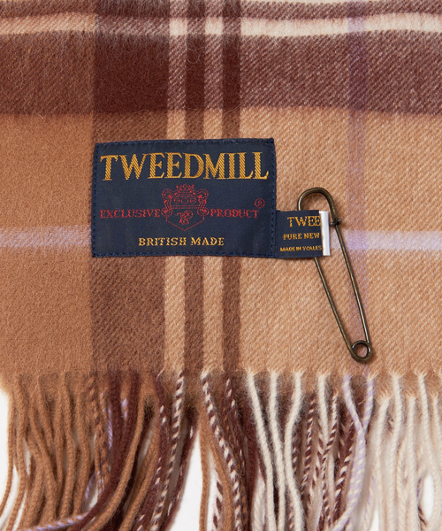 TWEED MILL(ツイードミル)の「【TWEEDMILL】チェックストール(ストール/ショール・レディース・ラベンダー/ベージュ/ライトブルー・フリー)」の4枚目の写真
