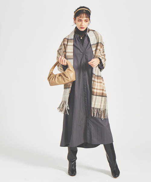 TWEED MILL(ツイードミル)の「【TWEEDMILL】チェックストール(ストール/ショール・レディース・ラベンダー/ベージュ/ライトブルー・フリー)」の11枚目の写真