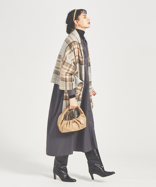 TWEED MILL(ツイードミル)の「【TWEEDMILL】チェックストール(ストール/ショール・レディース・ラベンダー/ベージュ/ライトブルー・フリー)」の12枚目の写真