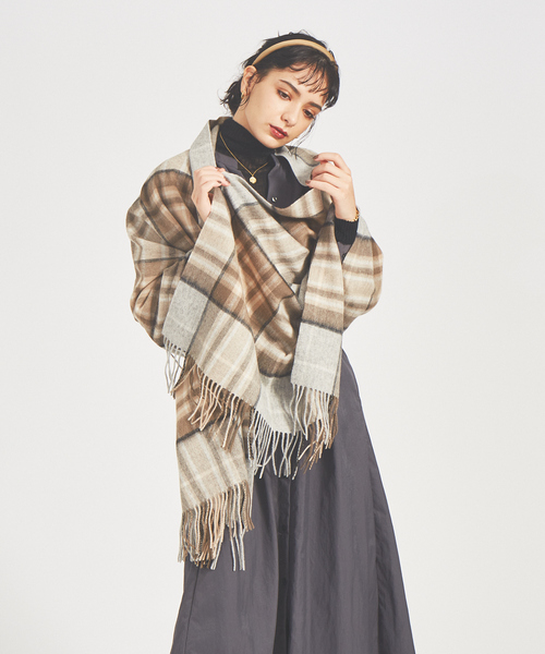 TWEED MILL(ツイードミル)の「【TWEEDMILL】チェックストール(ストール/ショール・レディース・ラベンダー/ベージュ/ライトブルー・フリー)」の13枚目の写真