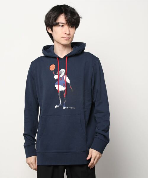 BROOKS BROTHERS（ブルックスブラザーズ）の「コットン フレンチテリー マスコットヘンリー/バスケットボール グラフィックプリント フーデッドパーカー（パーカー・メンズ・ネイビー/ホワイト・X-SMALL/SMALL/X-LARGE/MEDIUM/LARGE）」の8枚目の写真