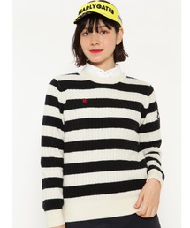PEARLY GATES（パーリーゲイツ）の「【PEARLY GATES】 カシミヤ×DIAPLEX クルーネックニットプルオーバー ＜ボーダー＞（ニット/セーター）」