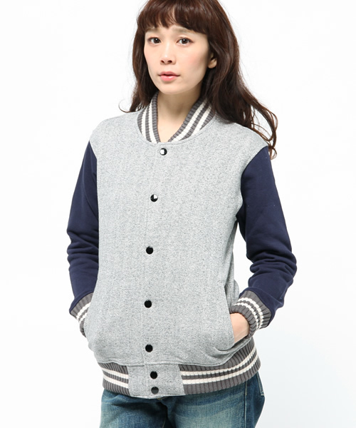 BEAMS BOY（ビームスボーイ）の「Healthknit / スウェット アワード ジャケット（スウェット・レディース・グレー/ネイビー・ONE SIZE）」の16枚目の写真