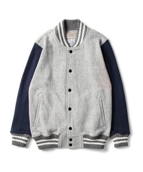 BEAMS BOY（ビームスボーイ）の「Healthknit / スウェット アワード ジャケット（スウェット・レディース・グレー/ネイビー・ONE SIZE）」の11枚目の写真