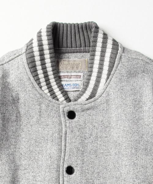 BEAMS BOY（ビームスボーイ）の「Healthknit / スウェット アワード ジャケット（スウェット・レディース・グレー/ネイビー・ONE SIZE）」の5枚目の写真