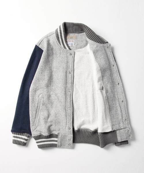 BEAMS BOY（ビームスボーイ）の「Healthknit / スウェット アワード ジャケット（スウェット・レディース・グレー/ネイビー・ONE SIZE）」の10枚目の写真