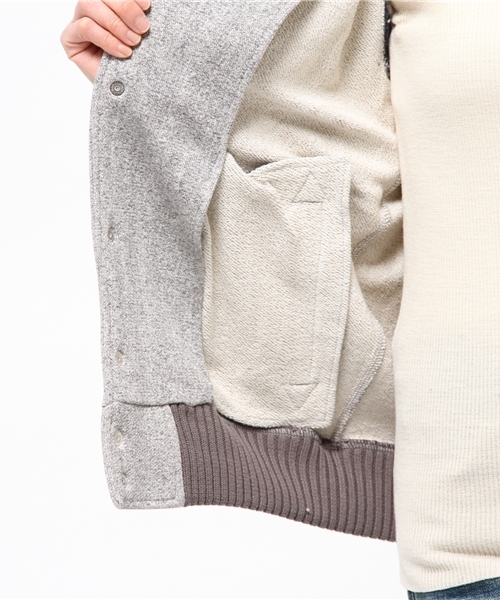 BEAMS BOY（ビームスボーイ）の「Healthknit / スウェット アワード ジャケット（スウェット・レディース・グレー/ネイビー・ONE SIZE）」の8枚目の写真