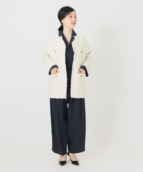 journal standard L'essage（ジャーナルスタンダードレサージュ）の「ビンテージレーヨンオールインワン◆（サロペット/オーバーオール・レディース・ベージュ/ネイビー・36/38）」の11枚目の写真