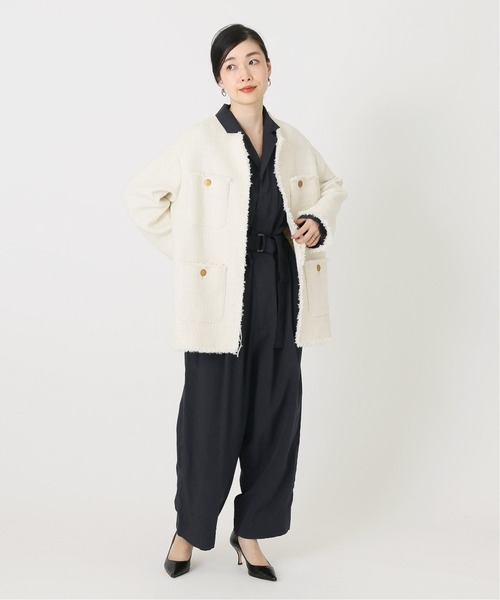 journal standard L'essage（ジャーナルスタンダードレサージュ）の「ビンテージレーヨンオールインワン◆（サロペット/オーバーオール・レディース・ベージュ/ネイビー・36/38）」の13枚目の写真