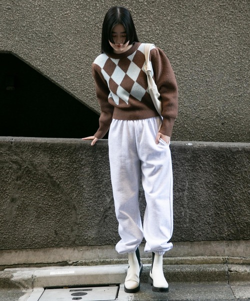 ALAND(エーランド)の「3.3Field Trip/ARGYLEニットクループルオーバー 2261516(ニット/セーター・レディース・ブラウン/ブラック・FREE)」の3枚目の写真