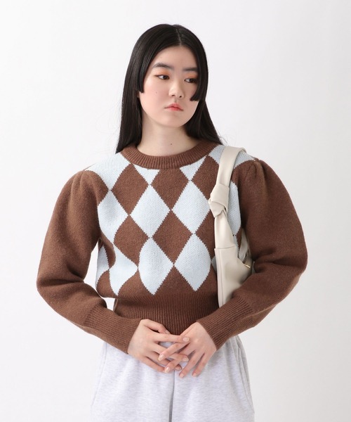 ALAND(エーランド)の「3.3Field Trip/ARGYLEニットクループルオーバー 2261516(ニット/セーター・レディース・ブラウン/ブラック・FREE)」の9枚目の写真