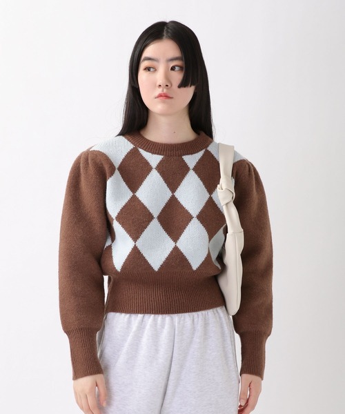 ALAND(エーランド)の「3.3Field Trip/ARGYLEニットクループルオーバー 2261516(ニット/セーター・レディース・ブラウン/ブラック・FREE)」の10枚目の写真