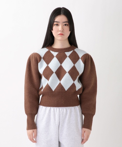 ALAND(エーランド)の「3.3Field Trip/ARGYLEニットクループルオーバー 2261516(ニット/セーター・レディース・ブラウン/ブラック・FREE)」の11枚目の写真