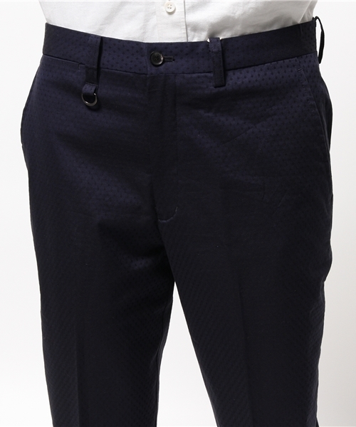 KATHARINE HAMNETT LONDON （キャサリンハムネットロンドン）の「GEOMETRY JACQUARD / ジオメトリージャガードパンツ（スラックス・メンズ・ブルー・SMALL/LARGE/MEDIUM/XL）」の5枚目の写真