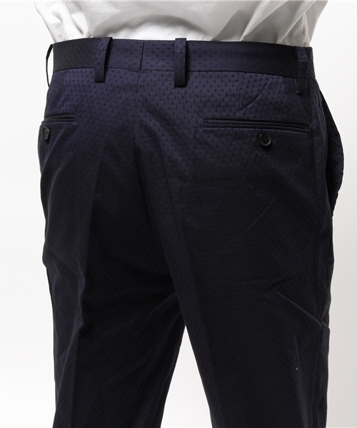 KATHARINE HAMNETT LONDON （キャサリンハムネットロンドン）の「GEOMETRY JACQUARD / ジオメトリージャガードパンツ（スラックス・メンズ・ブルー・SMALL/LARGE/MEDIUM/XL）」の6枚目の写真