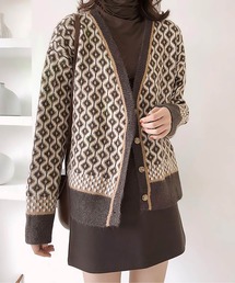 【MAISON BREEZE】レトロジャガードカーディガン SCCH54