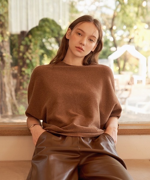 deBURN（デバーン）の「【deBURN 】バットウィングスリーブ ラウンドニット / batwing sleeve round_KN（ニット/セーター・レディース・カーキ/ブラウン/ライトベージュ/ライトグレー/ブラック・FREE）」の9枚目の写真