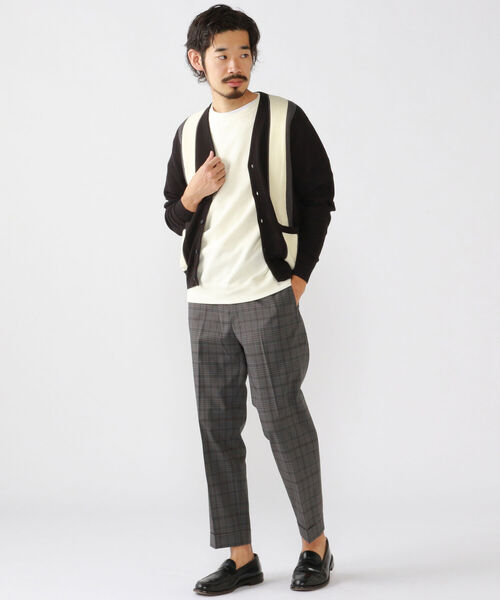 BEAMS PLUS（ビームスプラス）の「BEAMS PLUS / コットン ストライプ カーディガン（カーディガン/ボレロ・メンズ・マスタード/グリーン/ブラック/ブラウン・S/M/XL/L）」の5枚目の写真